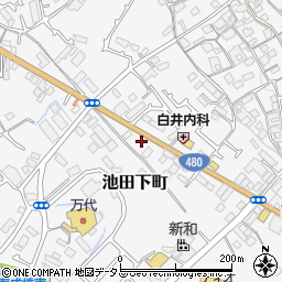 北池田簡易郵便局周辺の地図