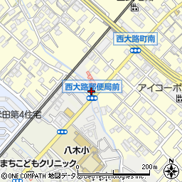 岸和田西大路郵便局 ＡＴＭ周辺の地図