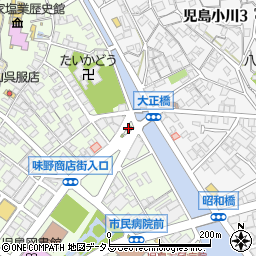 児島警察署大正橋交番周辺の地図