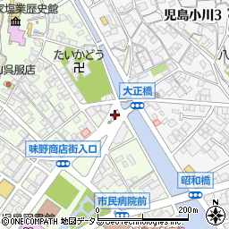 児島警察署大正橋交番周辺の地図