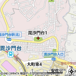 毘沙門台南第二公園周辺の地図