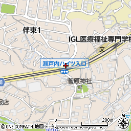 瀬戸内ハイツ入口周辺の地図