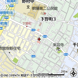 岸和田下野町郵便局周辺の地図