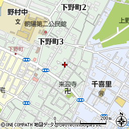 大阪府岸和田市下野町3丁目周辺の地図