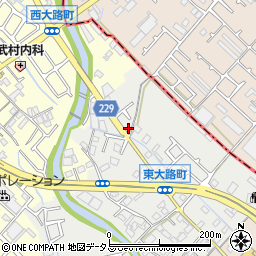 大阪府岸和田市東大路町46周辺の地図