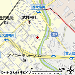 大阪府岸和田市西大路町周辺の地図