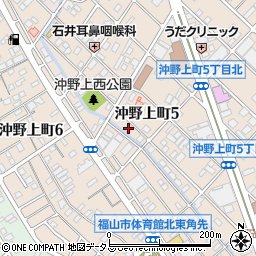 広島県福山市沖野上町5丁目16周辺の地図