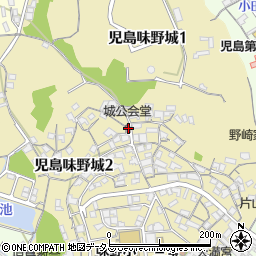 城公会堂周辺の地図