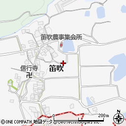 奈良県葛城市笛吹周辺の地図