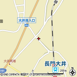 山口県萩市大井大井馬場上1613-8周辺の地図