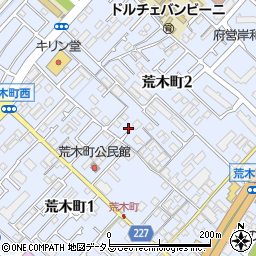 大阪府岸和田市荒木町周辺の地図