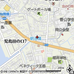 児島田の口郵便局周辺の地図