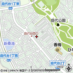 大阪府営庭代台住宅　堺市庭白台２丁１番１－１１周辺の地図