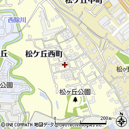 大阪府河内長野市松ケ丘西町周辺の地図