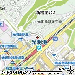 南堺警察署光明池駅前交番周辺の地図