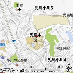 倉敷市立児島中学校周辺の地図