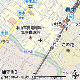 大阪府岸和田市春木若松町6-12周辺の地図