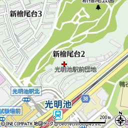 大阪府堺市南区新檜尾台2丁周辺の地図