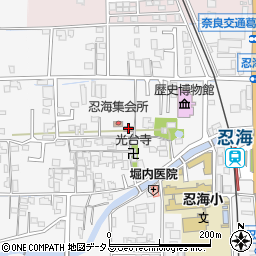 忍海郵便局周辺の地図
