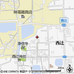 奈良県葛城市西辻周辺の地図