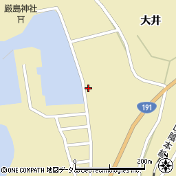 山口県萩市大井港浜周辺の地図