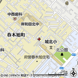 大阪府岸和田市春木旭町周辺の地図