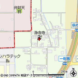 一町萩之本地区集会所周辺の地図