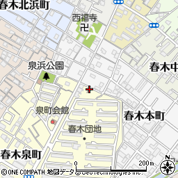 岸和田春木泉郵便局周辺の地図