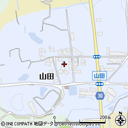奈良県葛城市山田周辺の地図