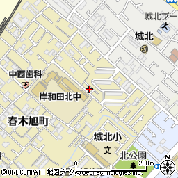 大阪府岸和田市春木旭町38-44周辺の地図