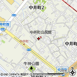 大阪府岸和田市中井町周辺の地図