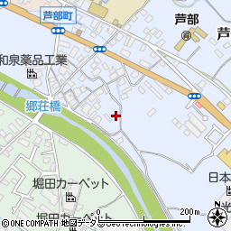 大阪府和泉市芦部町145周辺の地図