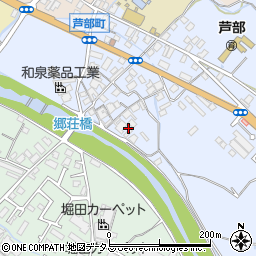 大阪府和泉市芦部町155周辺の地図