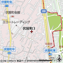 大阪府和泉市伏屋町3丁目17周辺の地図