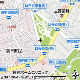 ばら公園トイレ２周辺の地図