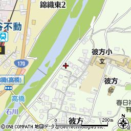 大阪府富田林市彼方524周辺の地図