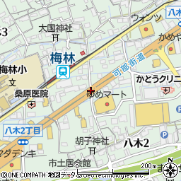 梅林駅入口周辺の地図