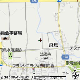 奈良県高市郡明日香村飛鳥周辺の地図