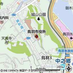 鳥羽市役所　市民文化会館周辺の地図