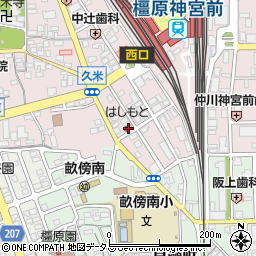 奈良県橿原市久米町578-1周辺の地図