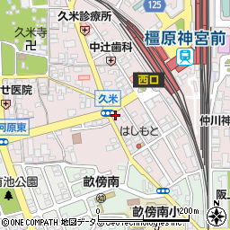 奈良県橿原市久米町585周辺の地図