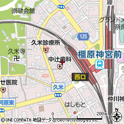 奈良県橿原市久米町609-2周辺の地図