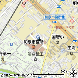 和泉市役所　税務室・納税担当周辺の地図