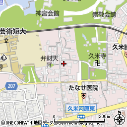 奈良県橿原市久米町363-1周辺の地図