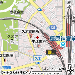奈良県橿原市久米町605-3周辺の地図