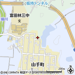 大阪府富田林市山手町5周辺の地図