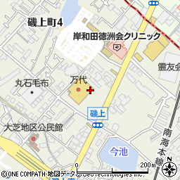 三菱ＵＦＪ銀行万代岸和田磯上店 ＡＴＭ周辺の地図