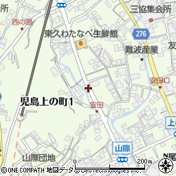 岡山県倉敷市児島上の町1丁目周辺の地図