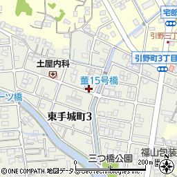 広島県福山市東手城町3丁目周辺の地図