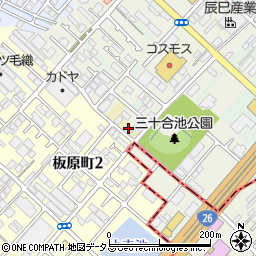 〒595-0033 大阪府泉大津市板原町の地図
